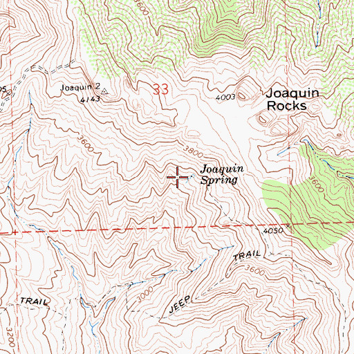 Topographic Map of Joaquin Spring, CA