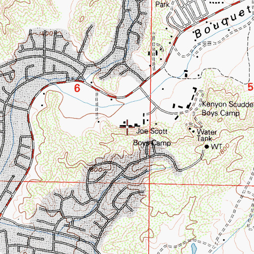 Topographic Map of Joe Scott Boys Camp, CA