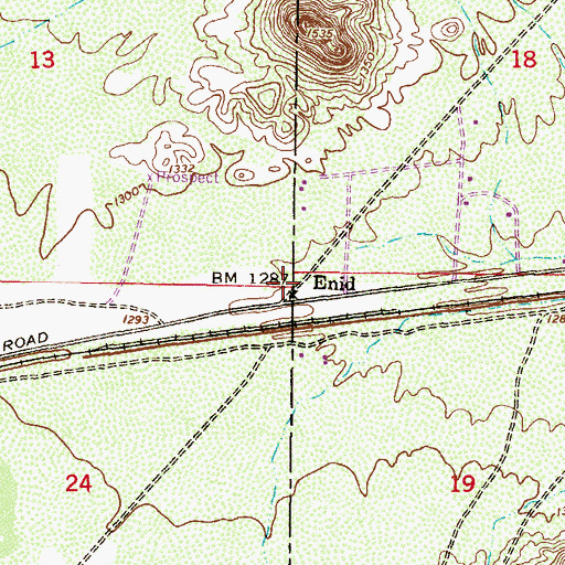 Topographic Map of Enid, AZ