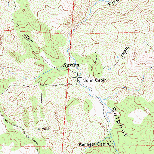 Topographic Map of John Cabin, CA