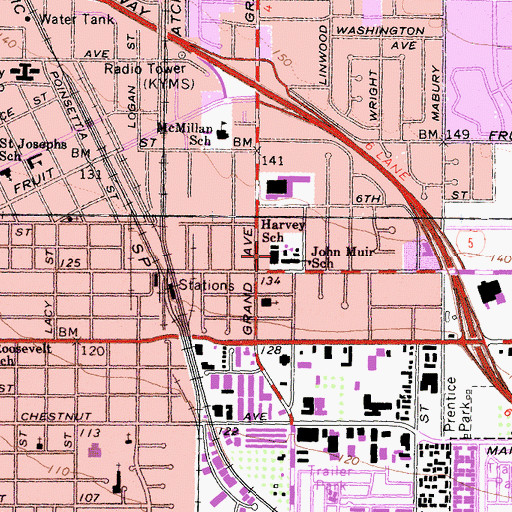 Topographic Map of Frederick Remington Elementary School, CA