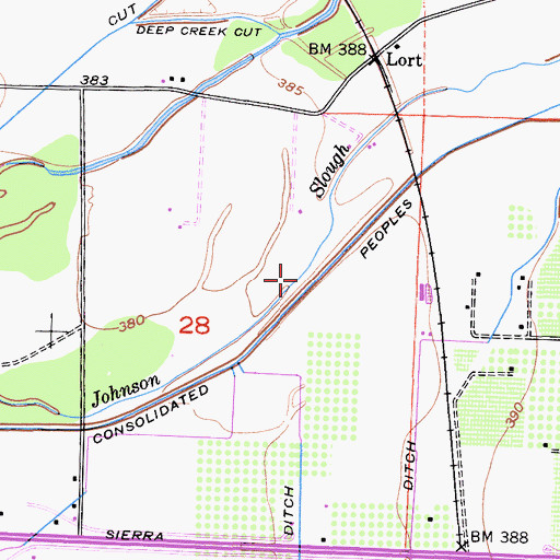 Topographic Map of Johnson Slough, CA