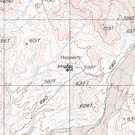 Topographic Map of Johnsons Well, CA
