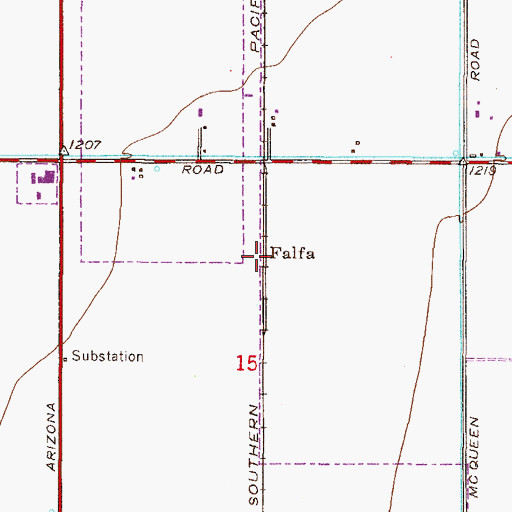 Topographic Map of Falfa, AZ