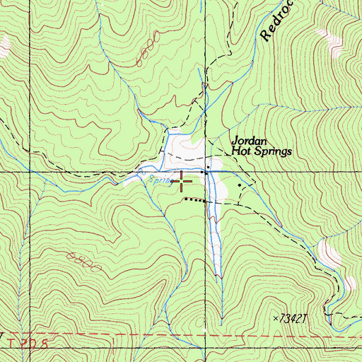 Topographic Map of Jordan Hot Springs, CA