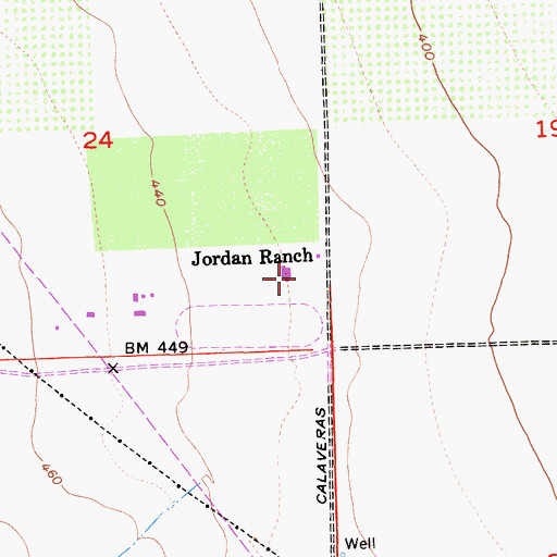 Topographic Map of Jordan Ranch, CA
