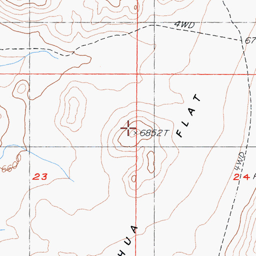 Topographic Map of Joshua Flat, CA