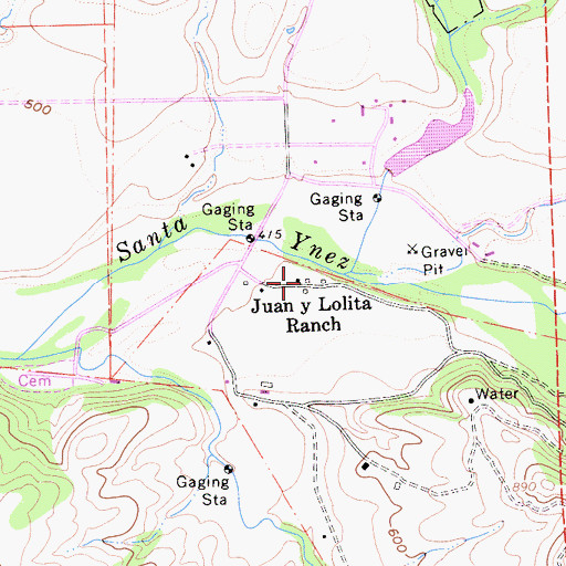 Topographic Map of Juan y Lolita Ranch, CA