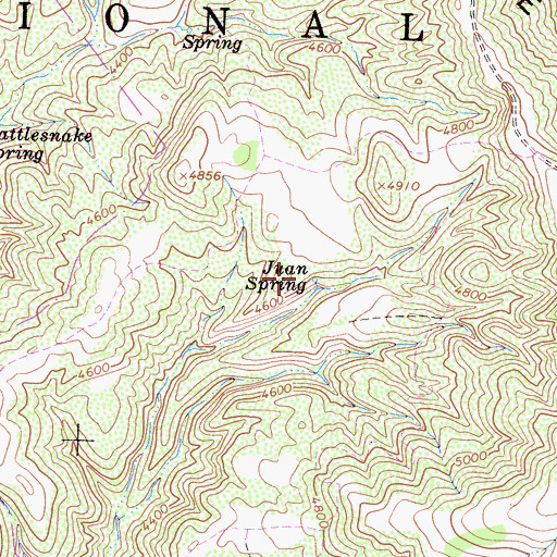 Topographic Map of Juan Spring, CA