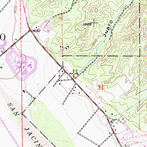 Topographic Map of Juaro Canyon, CA
