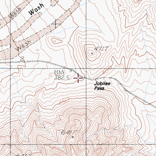 Topographic Map of Jubilee Pass, CA