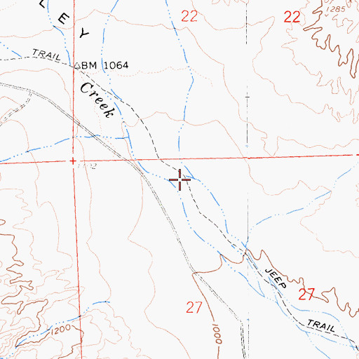 Topographic Map of June Wash, CA