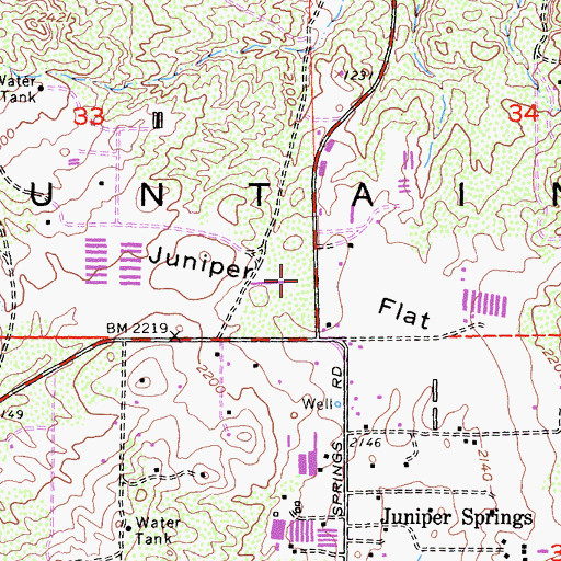 Topographic Map of Juniper Flat, CA