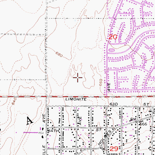 Topographic Map of Jurupa, CA