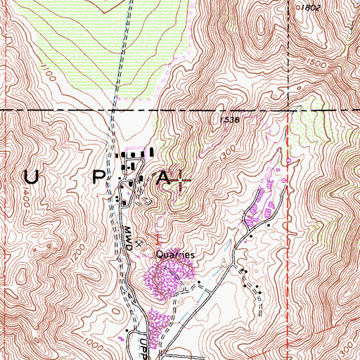 Topographic Map of Jurupa Mountains, CA