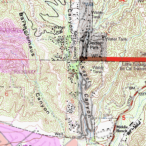 Topographic Map of Kagel Canyon, CA