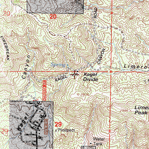 Topographic Map of Kagel Divide, CA