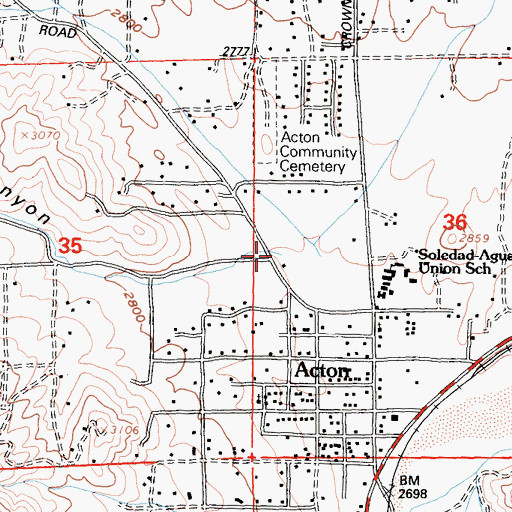 Topographic Map of Kashmere Canyon, CA