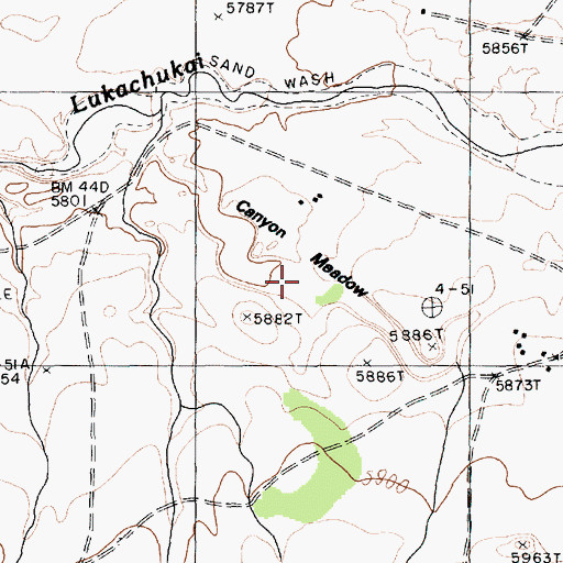 Topographic Map of Canyon Meadow, AZ