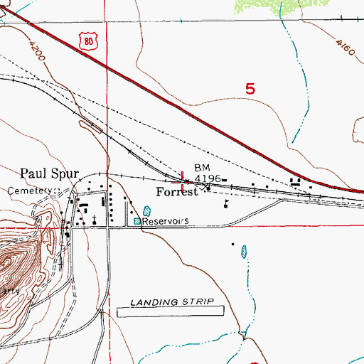Topographic Map of Forrest, AZ
