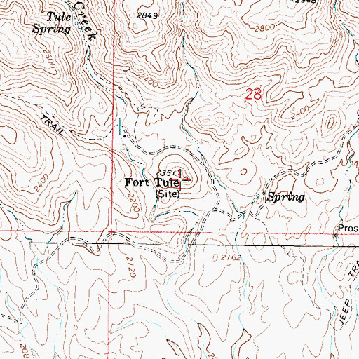 Topographic Map of Fort Tule (historical), AZ