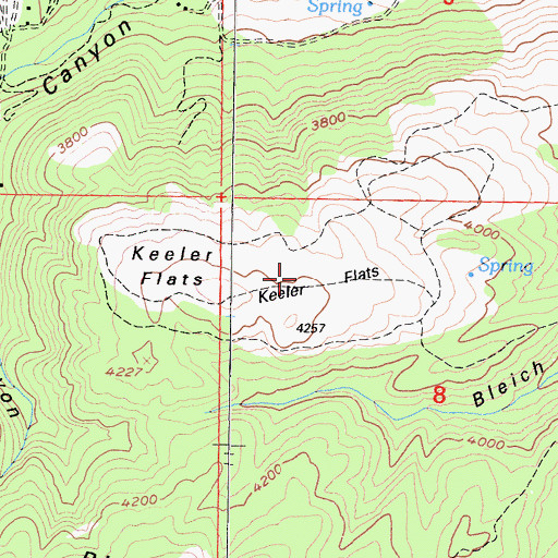 Topographic Map of Keeler Flats, CA