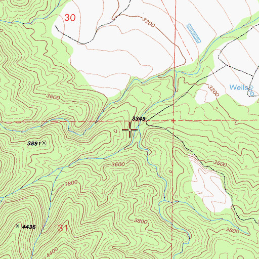 Topographic Map of Keller Valley, CA