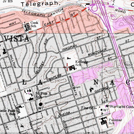 Topographic Map of Karl H Kellogg Elementary School, CA