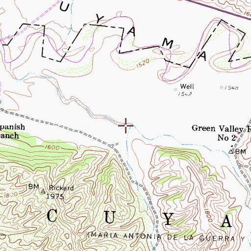 Topographic Map of Kelly Canyon, CA