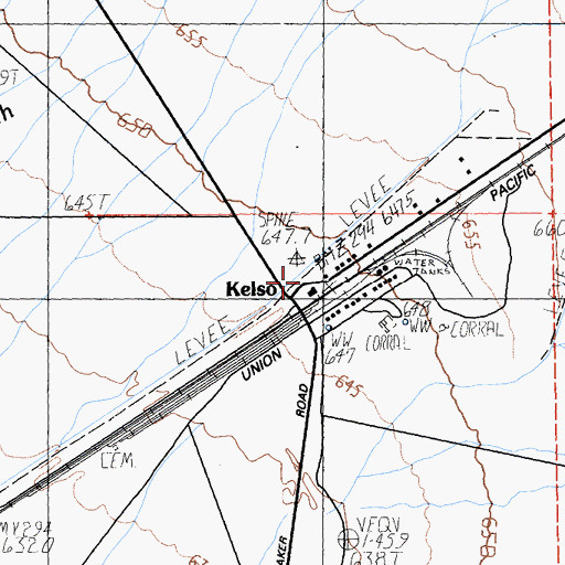 Topographic Map of Kelso, CA