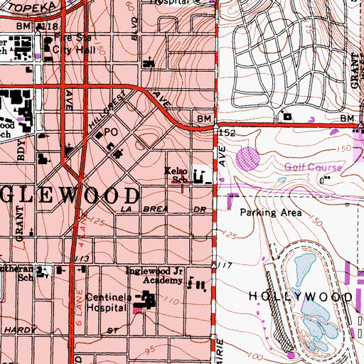 Topographic Map of William H Kelso Elementary School, CA