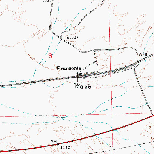 Topographic Map of Franconia, AZ