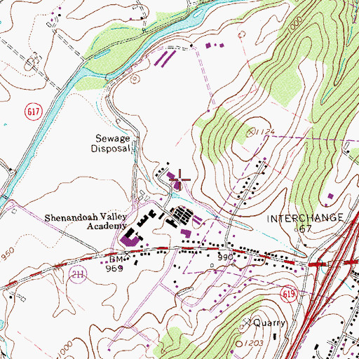 Topographic Map of Shenandoah Valley Adventist Elementary School, VA