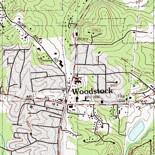Topographic Map of Chattahoochee Technical College Woodstock Campus, GA