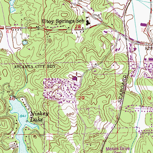 Topographic Map of Gate City Heritage School, GA