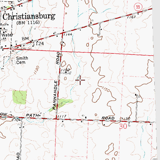 Topographic Map of Dade Field, OH