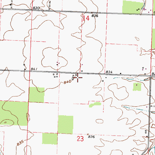 Topographic Map of Schaller Airport, OH