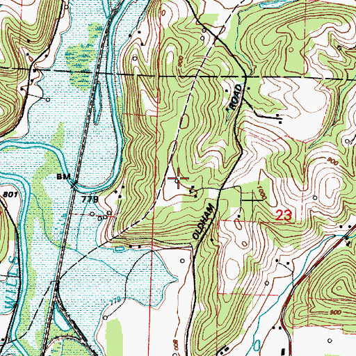 Topographic Map of Hilltop Airport, OH