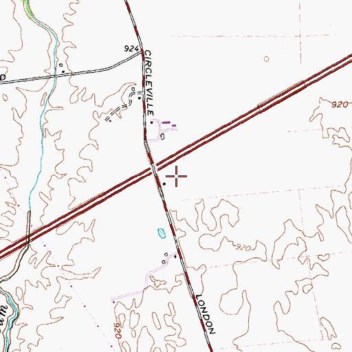 Topographic Map of Port-O-John Airport, OH