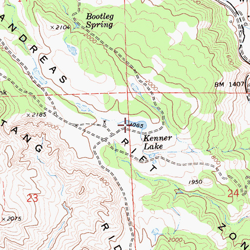 Topographic Map of Kenner Lake, CA