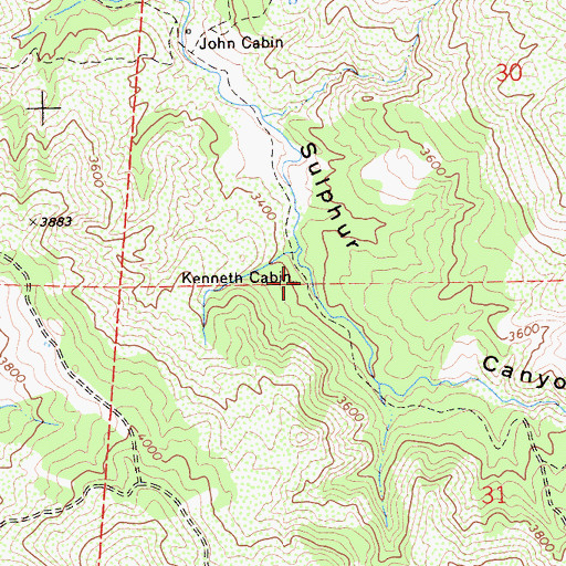 Topographic Map of Kenneth Cabin, CA