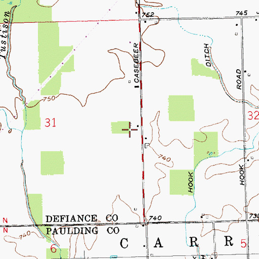 Topographic Map of Howensting Airport, OH