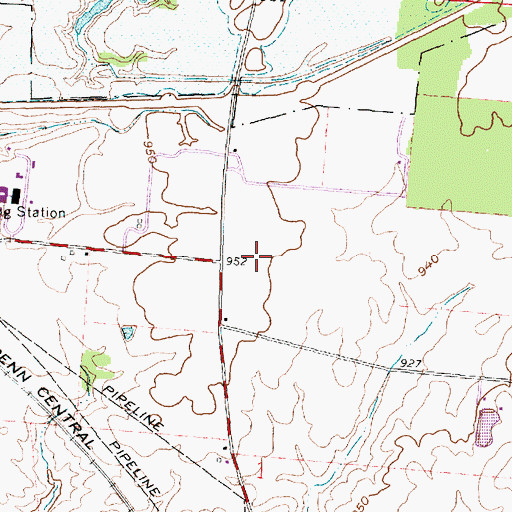 Topographic Map of Obi One Airport, OH