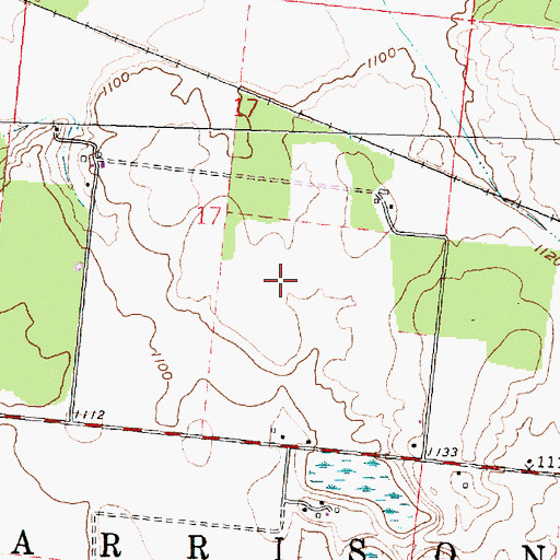 Topographic Map of Bellefontaine Regional Airport, OH