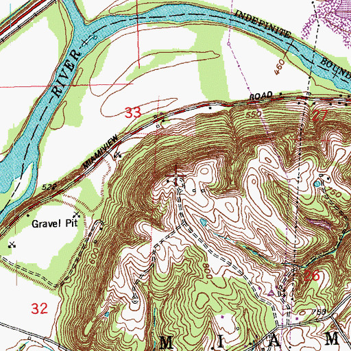 Topographic Map of Lost Bridge Airport, OH