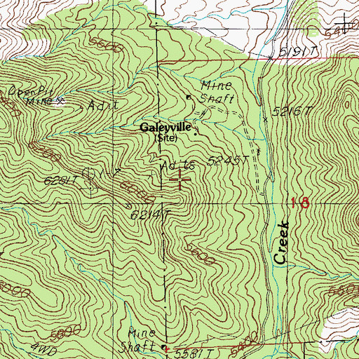 Topographic Map of Galeyville, AZ
