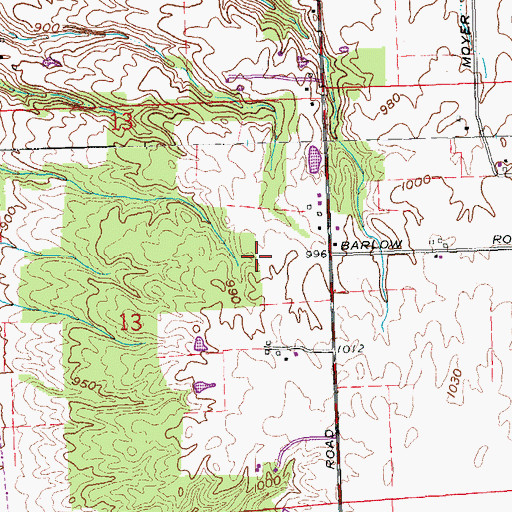 Topographic Map of Farpoint Airfield, OH