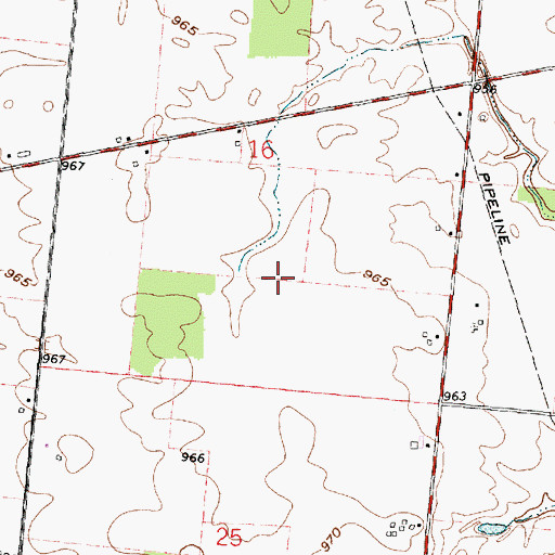 Topographic Map of Flying Acres Airport (historical), OH
