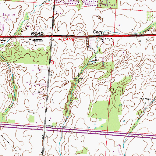 Topographic Map of Lee's Dogpatch Airport, OH