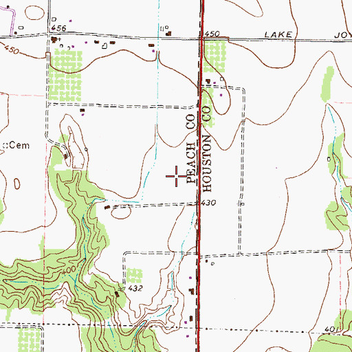 Topographic Map of Peachtree Landings, GA